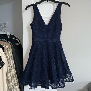 Navy Lace cocktail mini dress